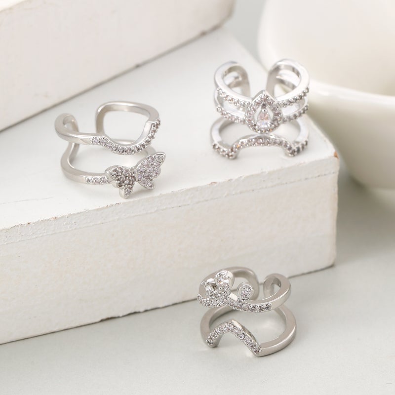 Personality Fashion Creative Open Knuckle Ring Nail Ring Women'S Temperament Diamond Nail Set Jewelry - Image 4